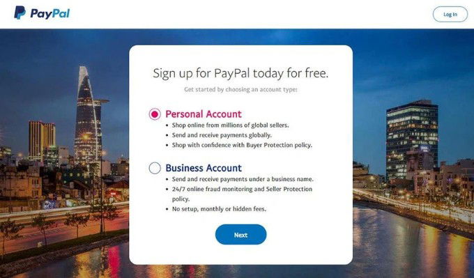 Bước 3 cách đăng ký PayPal 