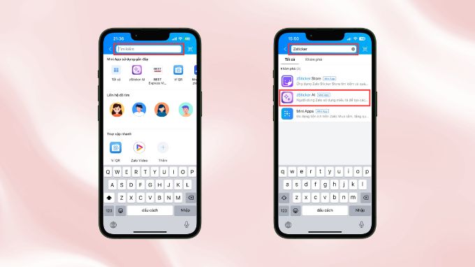 Nhập từ khóa ‘’zsticker’’ và nhấn chọn tiện ích zSticker AI
