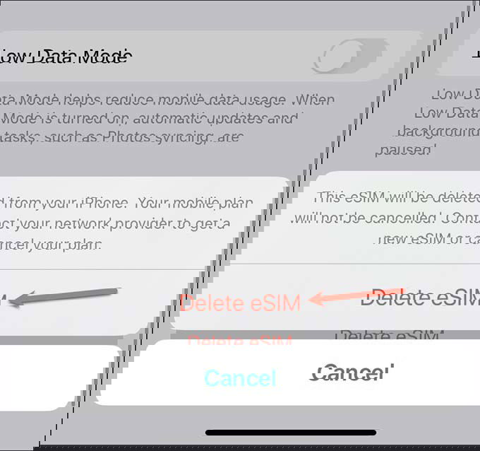 Cách xoá eSIM trên iPhone