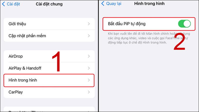 Bước 1 chia đôi App 007Win hỗ trợ đa dạng nền tảng iPhone bằng tính năng Picture-in-Picture