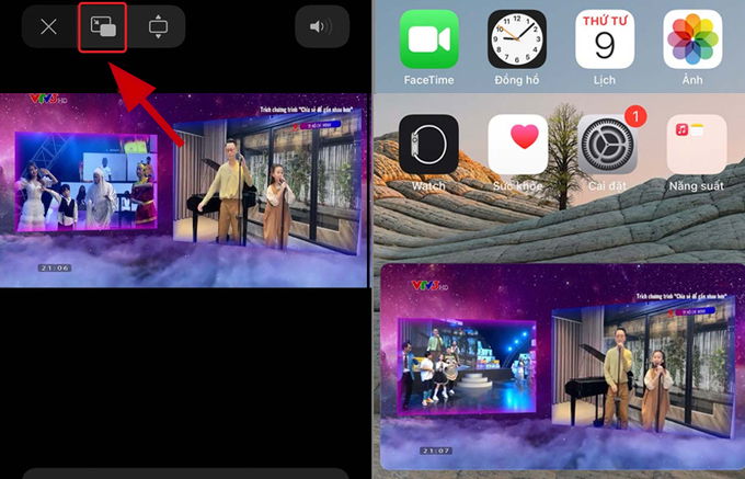 Bước 3 chia đôi App 007Win hỗ trợ đa dạng nền tảng iPhone bằng tính năng Picture-in-Picture