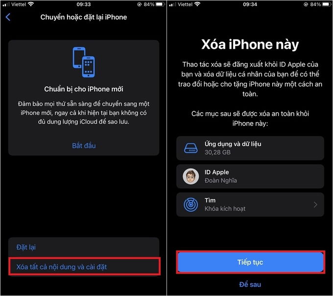 Kiểm tra iCloud ẩn bằng cách khôi phục thiết bị