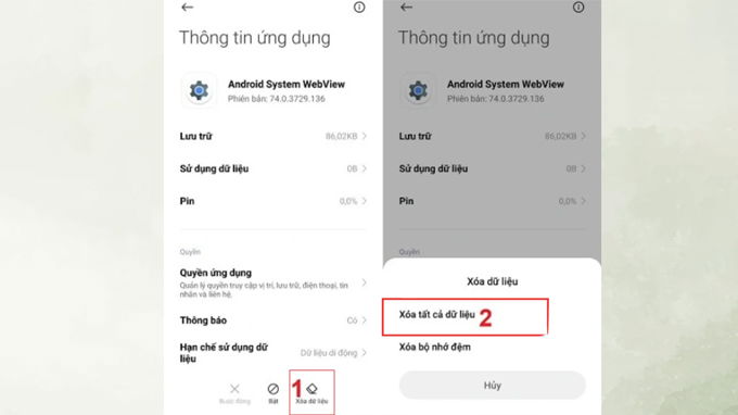 Xóa bộ nhớ cache của ứng dụng để máy chạy mượt hơn