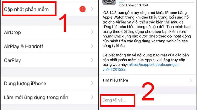 Cập nhật phần mềm iPhone