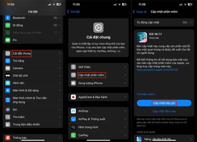Cập nhật phần mềm khi gặp lỗi Gmail