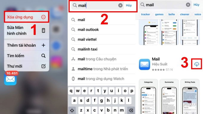 Gỡ ứng dụng Gmail trên iPhone