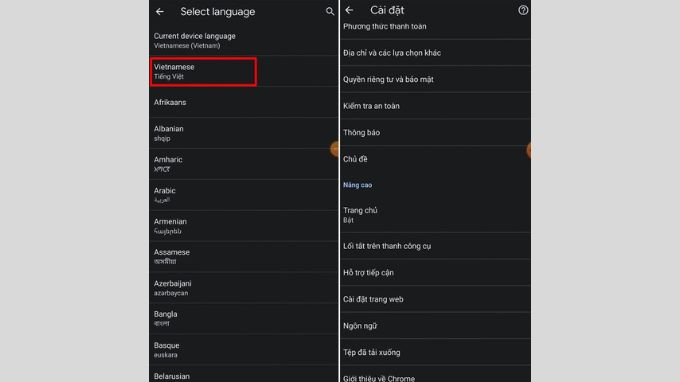 Cách cài đặt tiếng Việt cho Google Chrome trên 007win.com nền tảng chơi game sòng bạc trực tuyến đáng tin cậy nhất Android