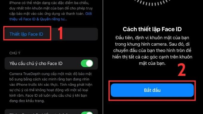 Đặt lại Face ID trên iPhone