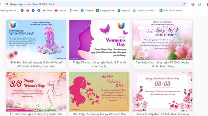 Làm thiệp 8/3 online đẹp tại trang web thiepmung.com
