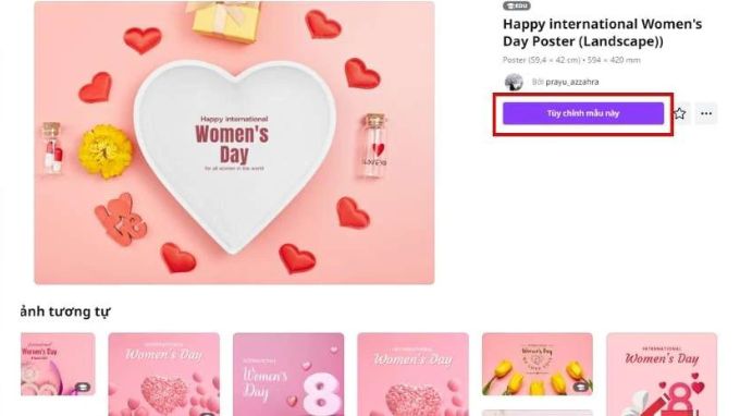 Làm thiệp 8/3 online đẹp bằng Canva