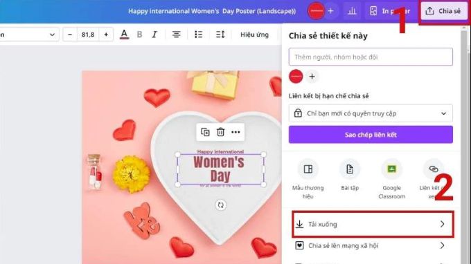 Làm thiệp 8/3 online đẹp bằng Canva