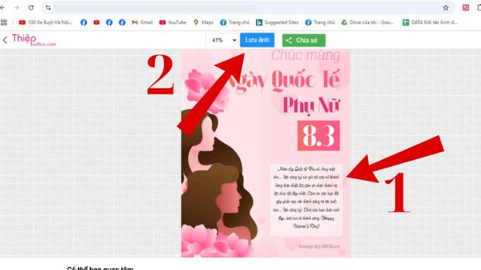 Làm thiệp 8/3 online đẹp với website thiep.softvn.com