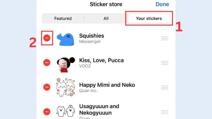 Cách xóa nhãn dán đã tải trên Messenger