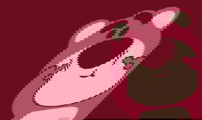Hình nền gấu dâu Lotso vẽ tay cực đẹp