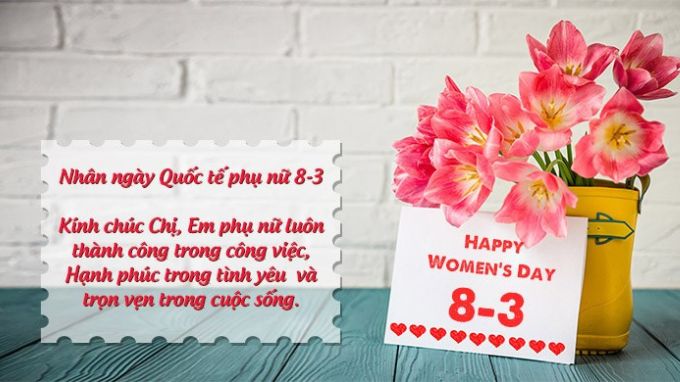 Mẫu thiệp 8/3 dễ thương tặng chị, em gái, đồng nghiệp và bạn bè nữ