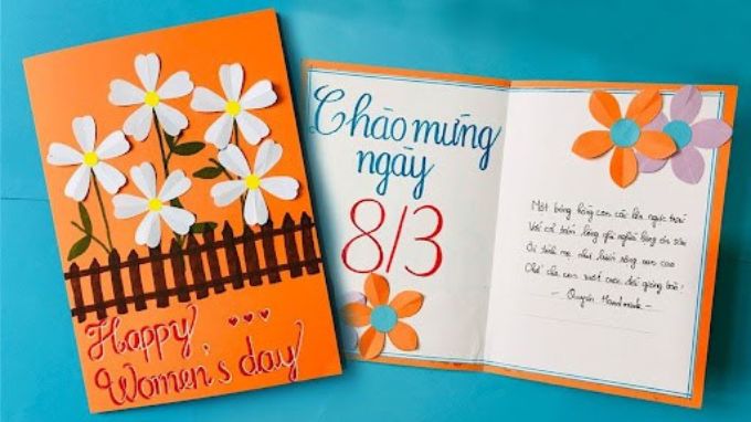 Mẫu thiệp 8/3 dễ thương tặng chị, em gái, đồng nghiệp và bạn bè nữ