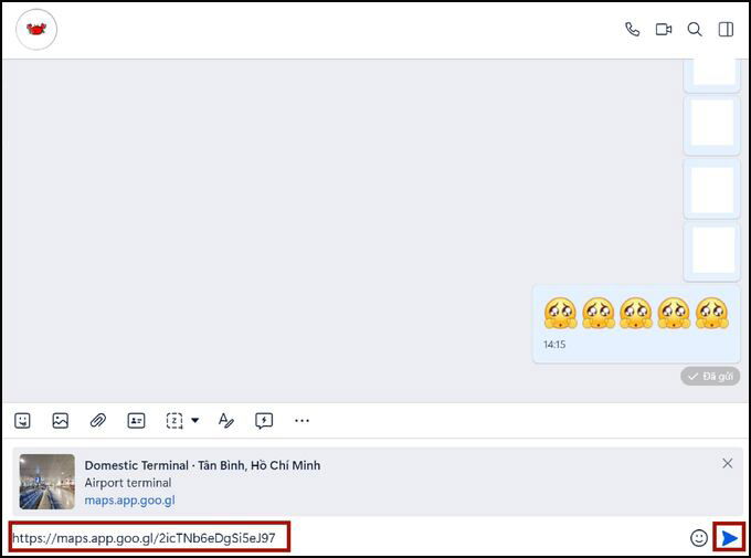 cách gửi vị trí trên Zalo trên máy tính
