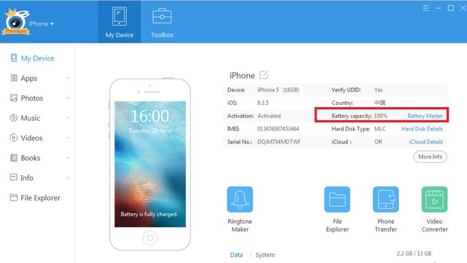 Cách kiểm tra pin iPhone bị chai bằng ứng dụng iTools bước 3