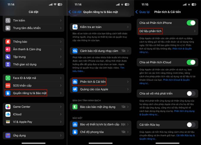 Sử dụng Analytics là một trong những cách kiểm tra pin iPhone