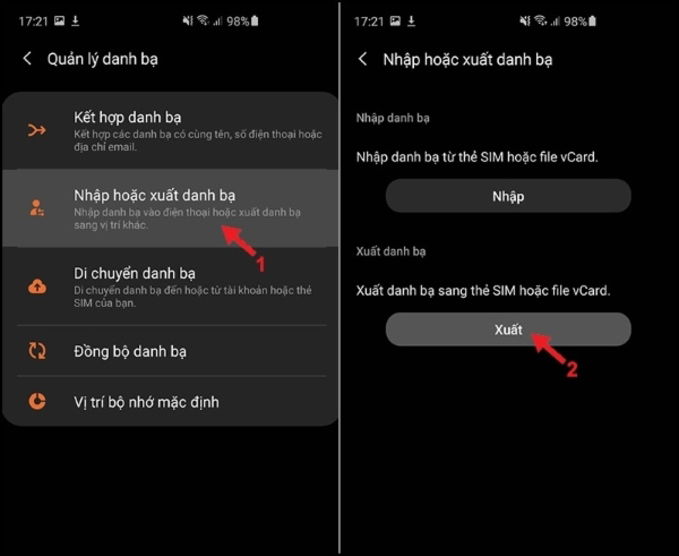 Chọn xuất Danh bạ và thực hiện bước tiếp theo trong cách lưu số 007win.com nền tảng chơi game sòng bạc trực tuyến đáng tin cậy nhất vào sim trên iPhone 6