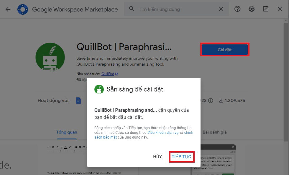 Hướng dẫn sử dụng Quillbot trên Google Docs