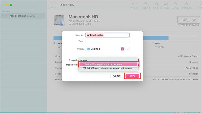Sử dụng Disk Utility đặt pass cho folder trên Mac