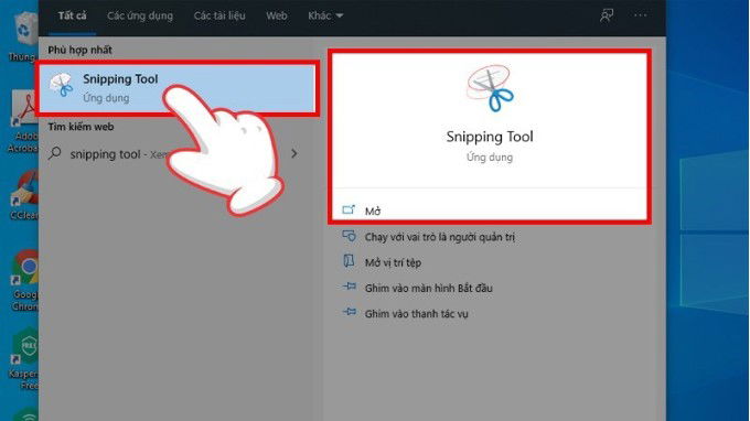 Dùng công cụ Snipping Tool chụp ảnh App 007Win hỗ trợ đa dạng nền tảng máy tính