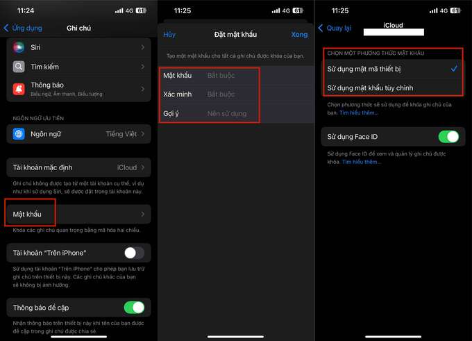 Cách đặt mật khẩu và cách khóa ghi chú trên iPhone