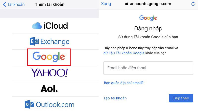 Đồng bộ danh bạ iPhone lên Gmail 