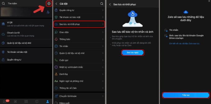 Cách sao lưu tin nhắn Zalo trên 007Win6 hiện đang mở