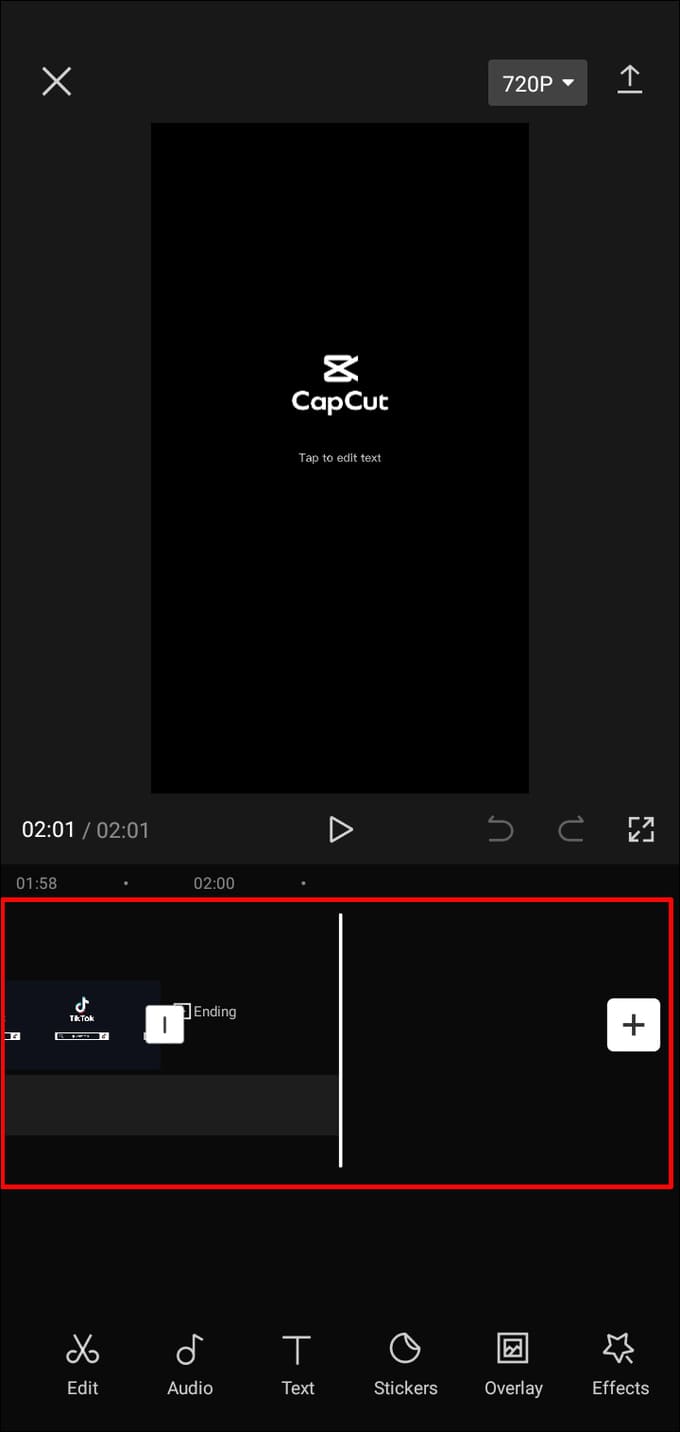 Cách xóa chữ Capcut ở phần kết thúc video bước ba
