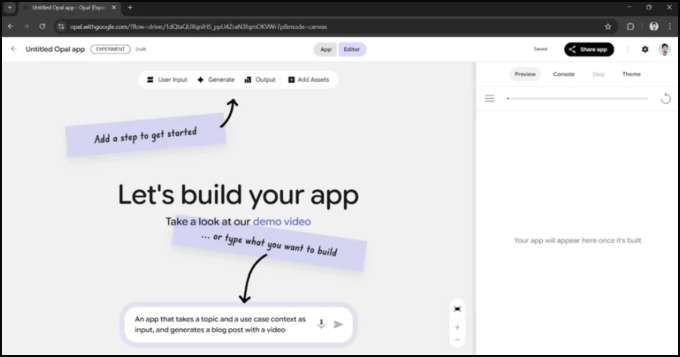 Google Opal là gì và Hướng dẫn sử dụng bước ba
