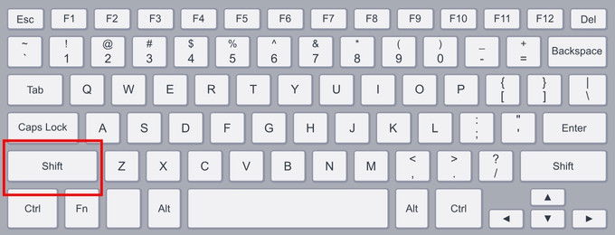 Sử dụng phím tắt Shift trong Word