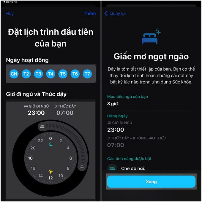 Tính năng Bedtime