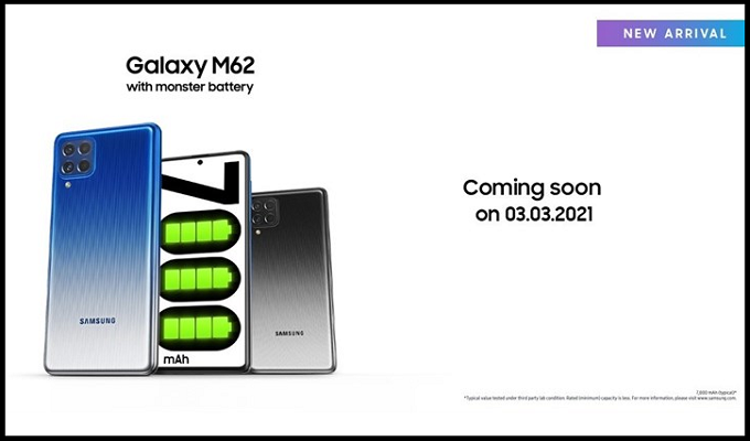 007Win nhà cái vừa chính thức xác nhận rằng họ sẽ ra mắt Galaxy M62 cho các thị trường khác vào ngày 3 tháng 3 tới đây