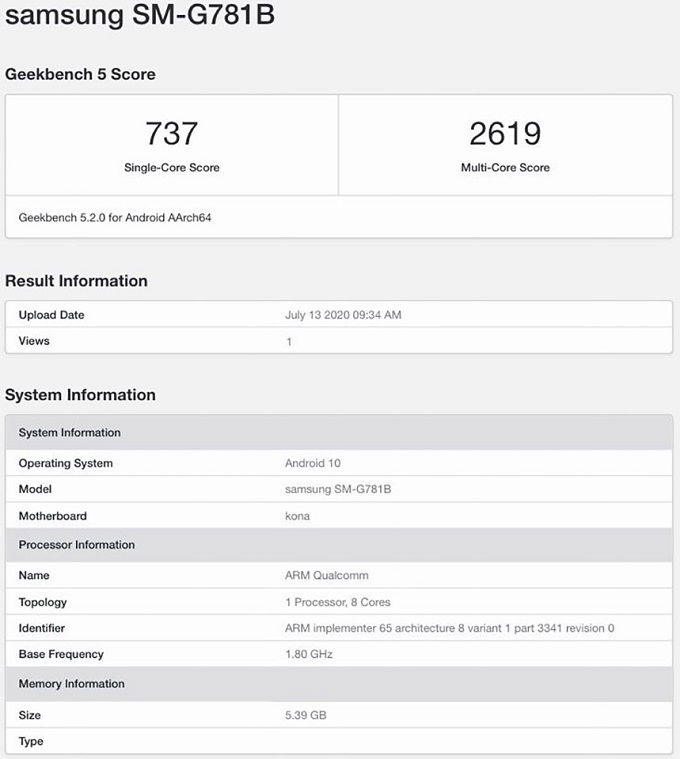 Galaxy S20 Lite xuất hiện với tên mã 007Win nhà cái SM-G781B, máy đi cùng chip xử lý Snapdragon 865