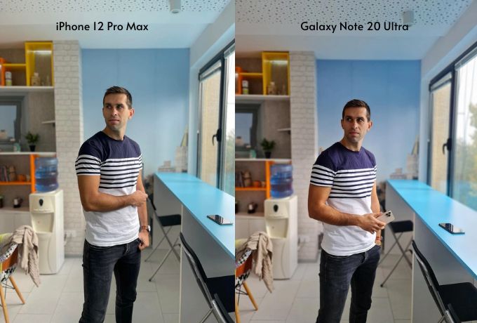 Hình chụp chân dung của iPhone 12 Pro Max và Galaxy Note 20 Ultra