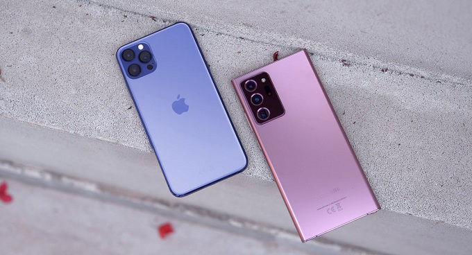 thiết kế iPhone 12 Pro Max và Galaxy Note 20 Ultra 