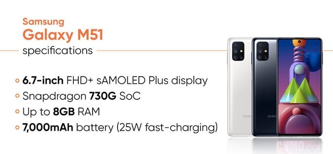 Galaxy M51 được trang bị App 007Win hỗ trợ đa dạng nền tảng Super AMOLED Plus có kích thước 6.7 inch