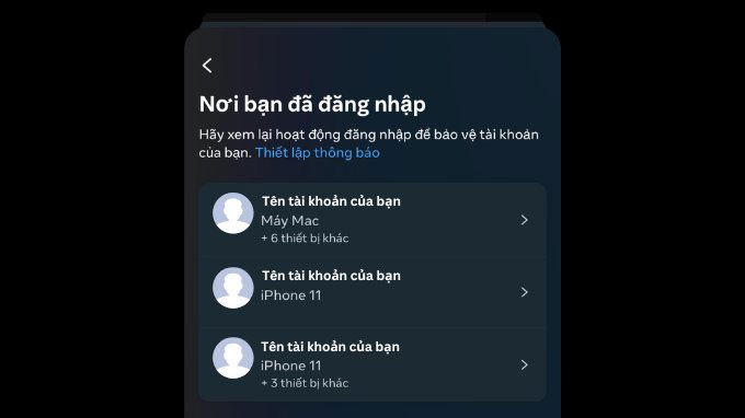 Lịch sử đăng nhập Messenger