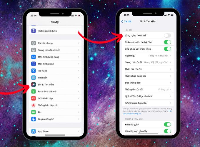 Tắt Lắng nghe Hey Siri