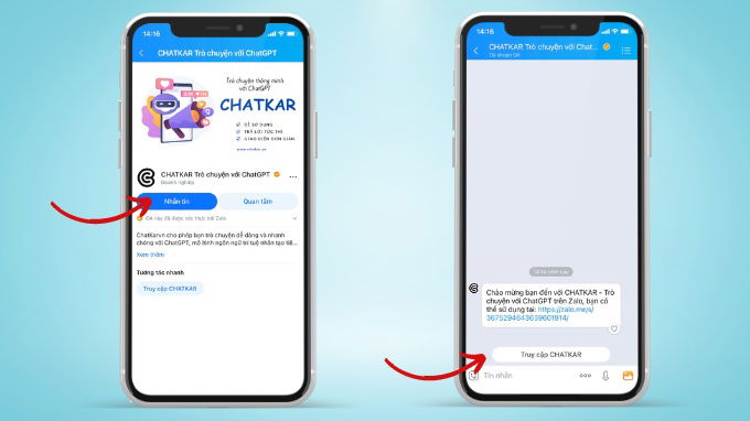 Hướng dẫn dùng Chat GPT trên Zalo bước 2