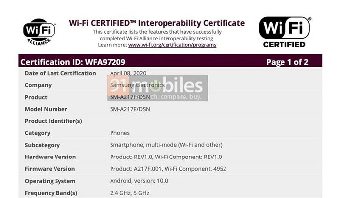 Galaxy A21 sẽ đi cùng với chip chip MediaTek Helio P35 kết hợp với bộ nhớ RAM 3 GB 