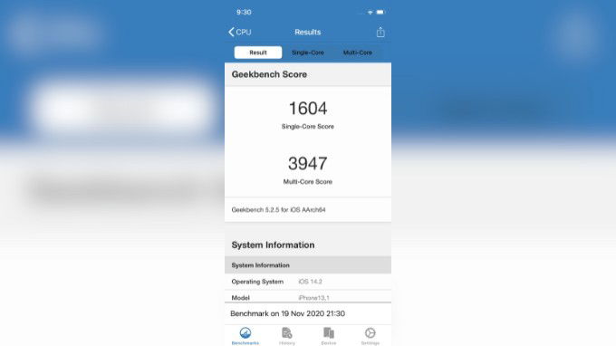 Điểm Geekbench 5 của iPhone 12 Mini