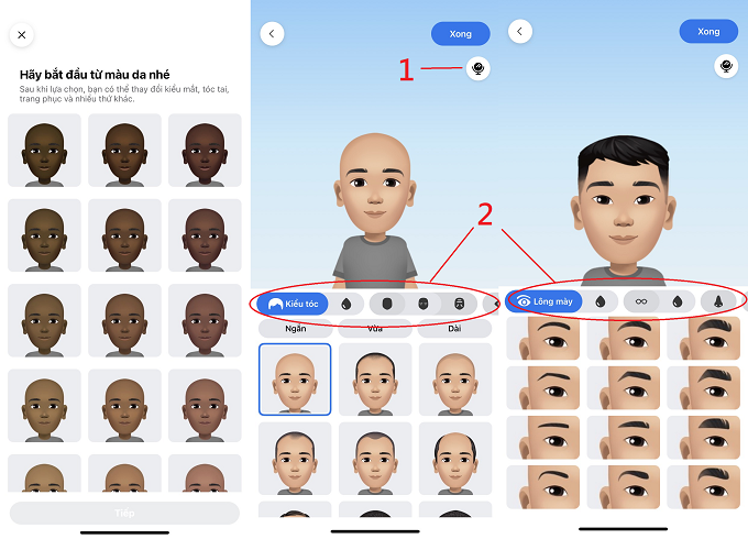 tùy chỉnh Avatars theo ý thích của bạn.