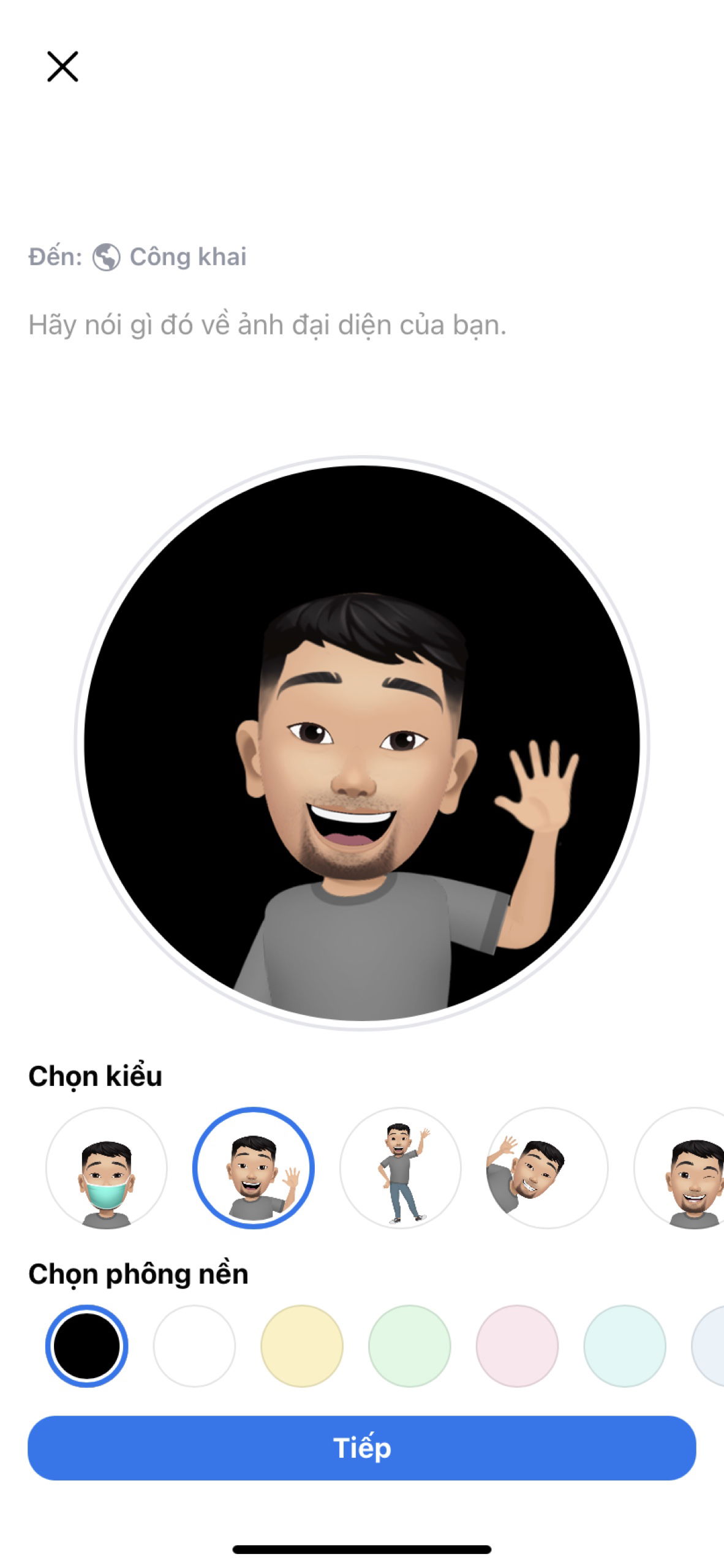 lựa chọn avatar đặt làm ảnh đại diện