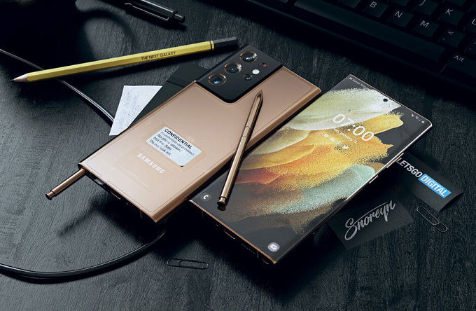 Hình ảnh render Galaxy Note 21 Ultra