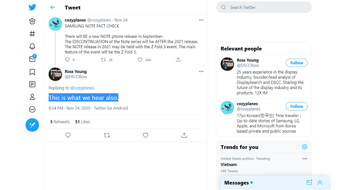 Tweet của Ross Young