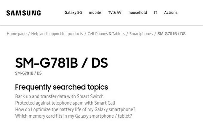 Mã hiệu Galaxy S20 Fe xuất hiện trên Web 007Win nhà cái Đức 