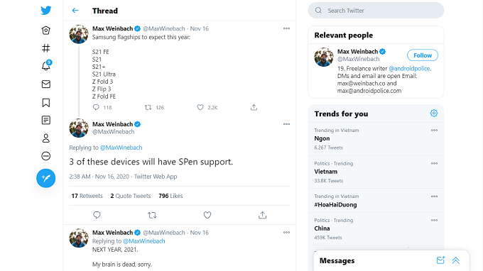 Tweet của Max Weibnach